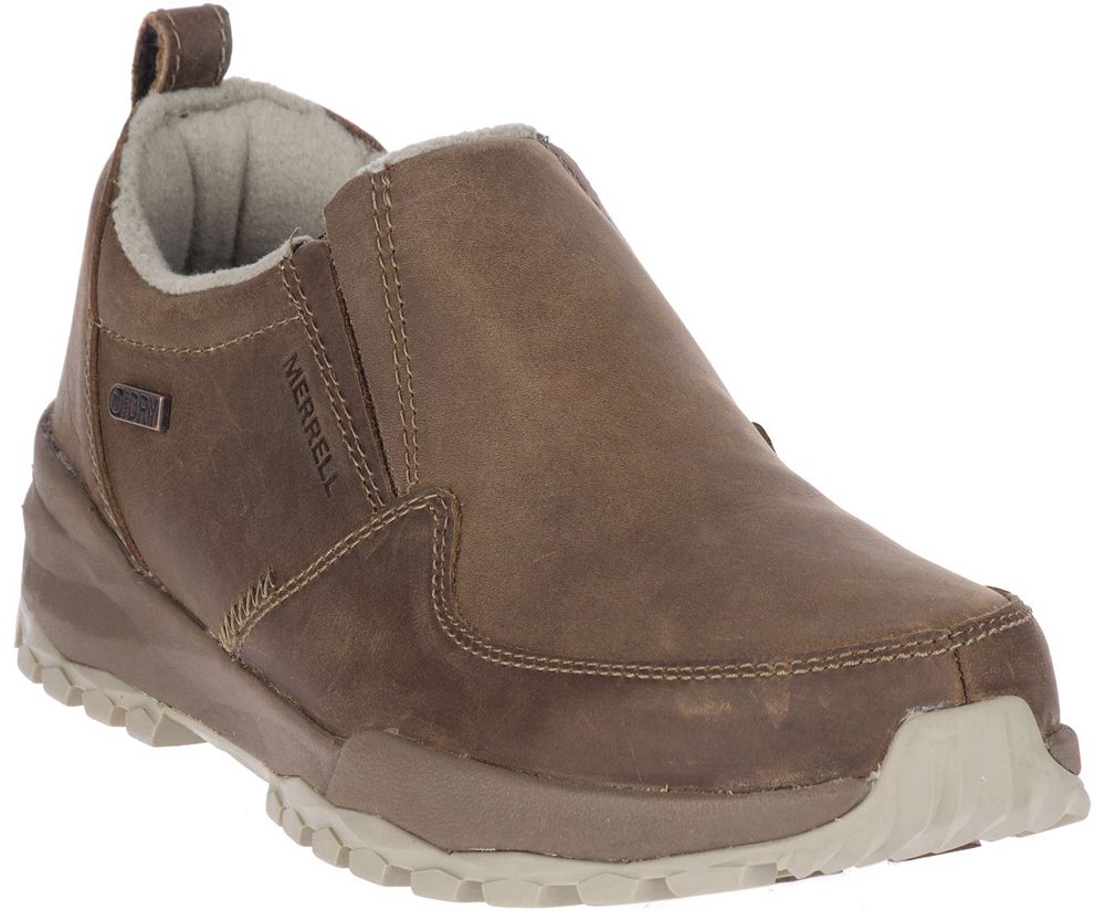 Merrell Slip Ons Brown - Icepack Guide Moc Polar Waterproof - Womens 05USLVMPC